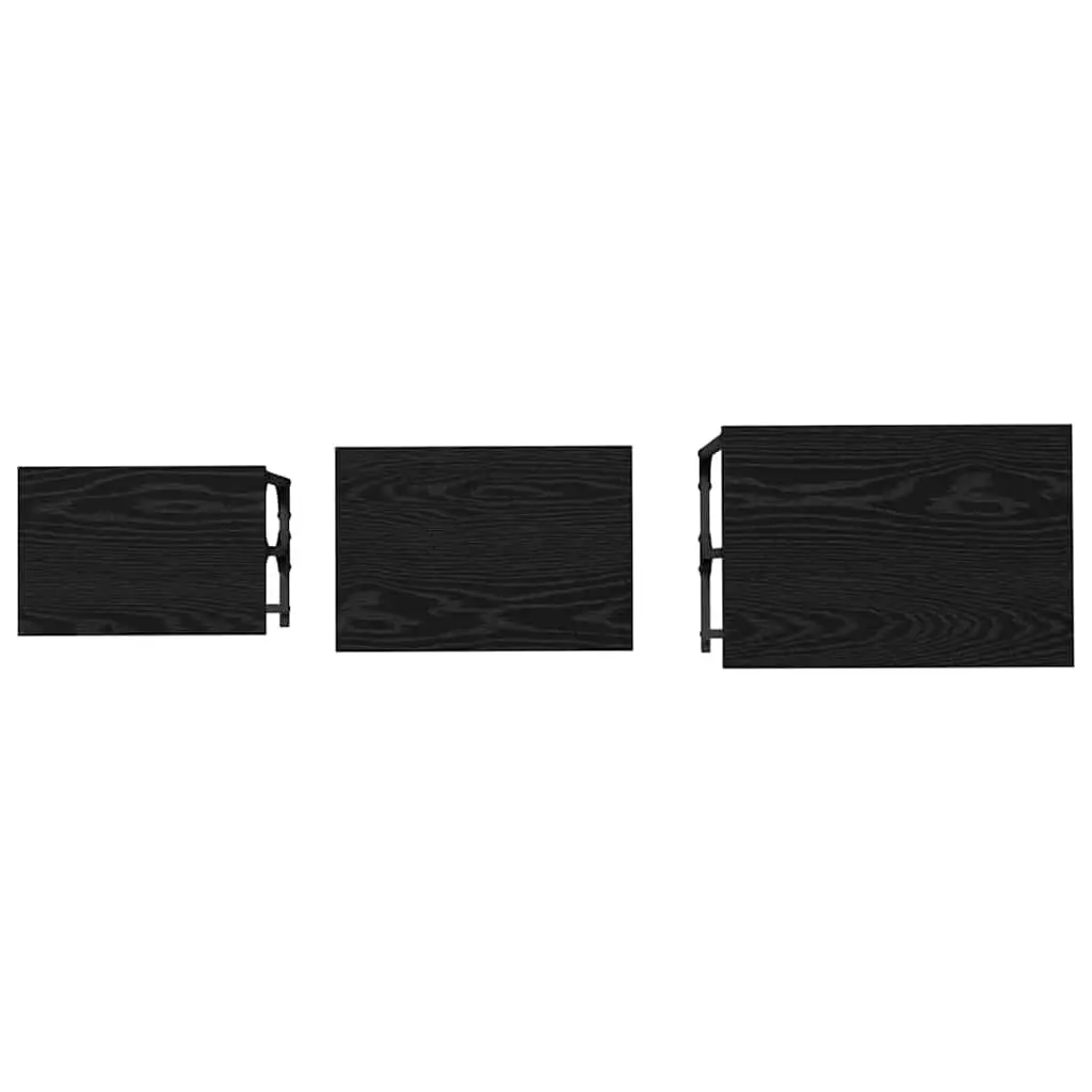 Nesting Coffee Table Industrial Modern 3 Piece Set Black