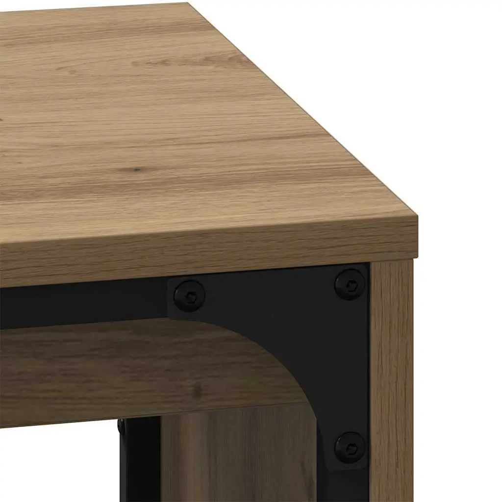 Nesting Coffee Table Set Modern Rectangular 3 Piece Brown
