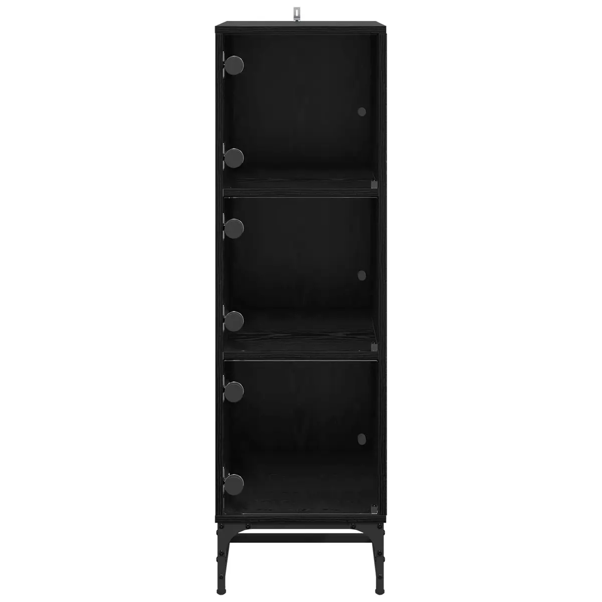 Black Sideboard Modern Storage Cabinet Engineered Wood 35 x 37 x 117 cm