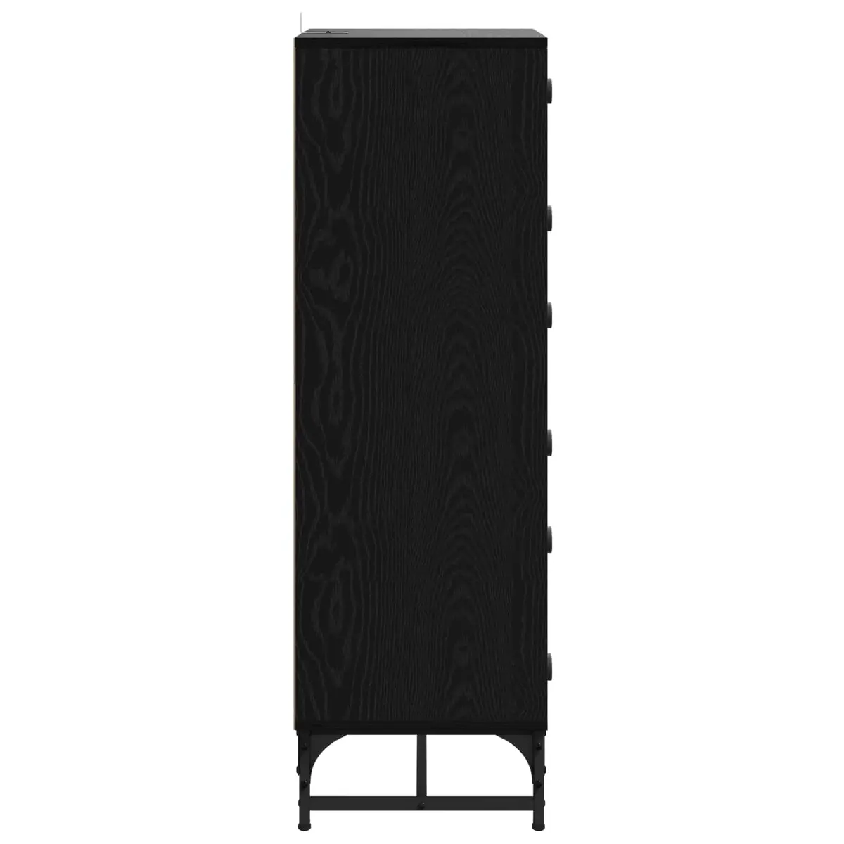 Black Sideboard Modern Storage Cabinet Engineered Wood 35 x 37 x 117 cm