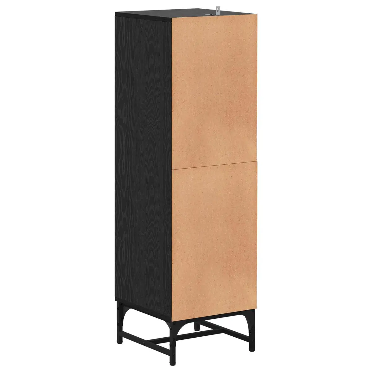 Black Sideboard Modern Storage Cabinet Engineered Wood 35 x 37 x 117 cm