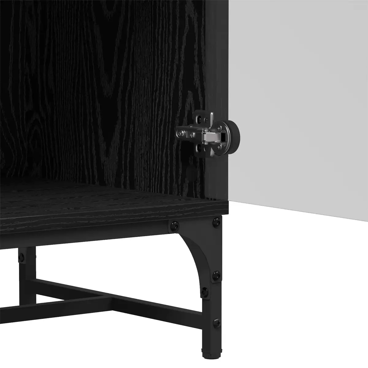 Black Sideboard Modern Storage Cabinet Engineered Wood 35 x 37 x 117 cm