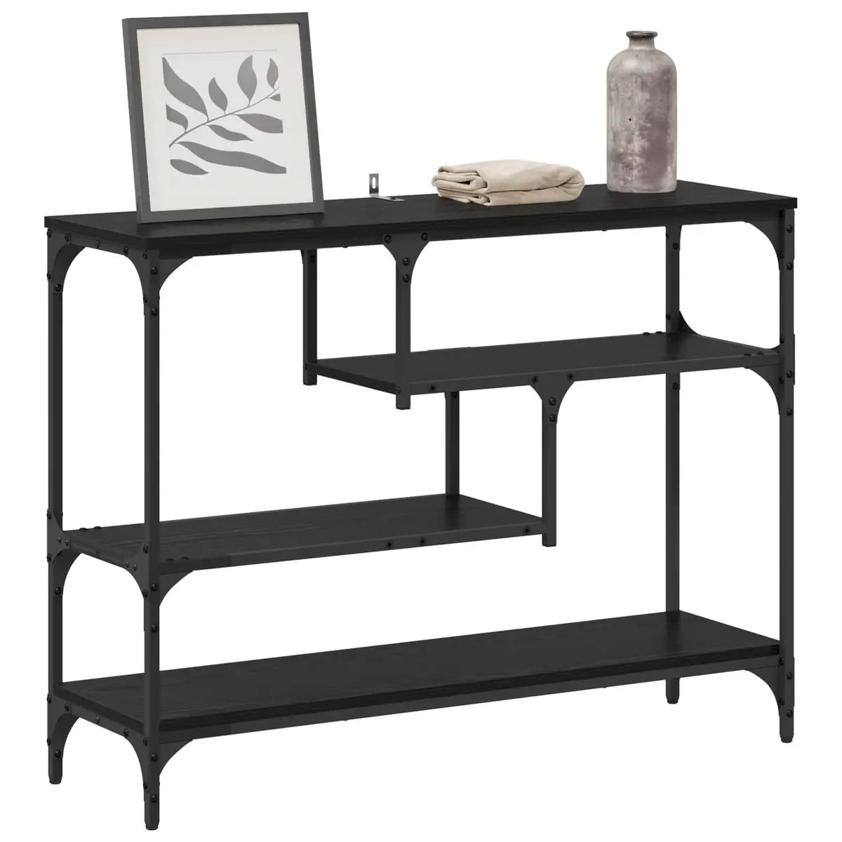 Console Table Industrial Style Narrow Black 100 x 30 x 75 cm