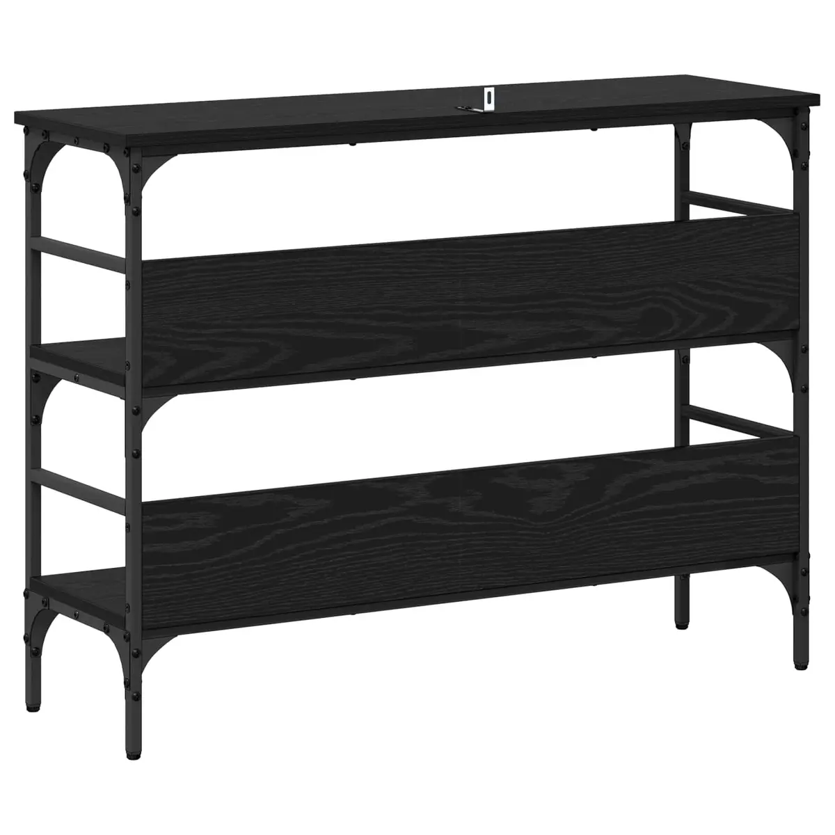 Console Table Black Engineered Wood Industrial Style Living Room Accent