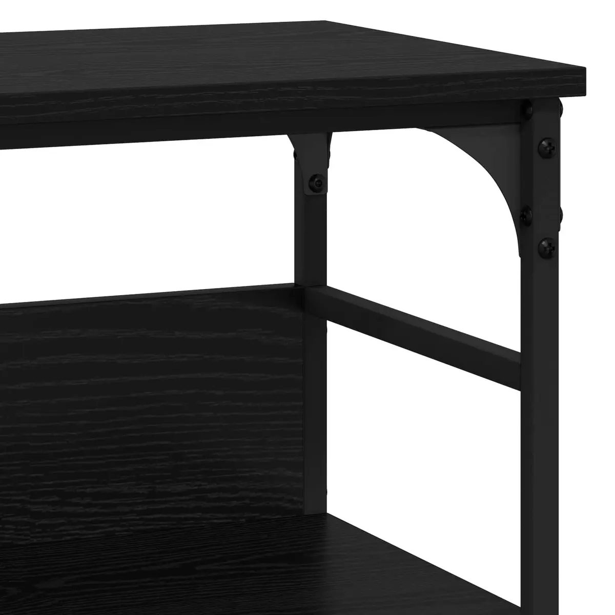 Console Table Black Engineered Wood Industrial Style Living Room Accent
