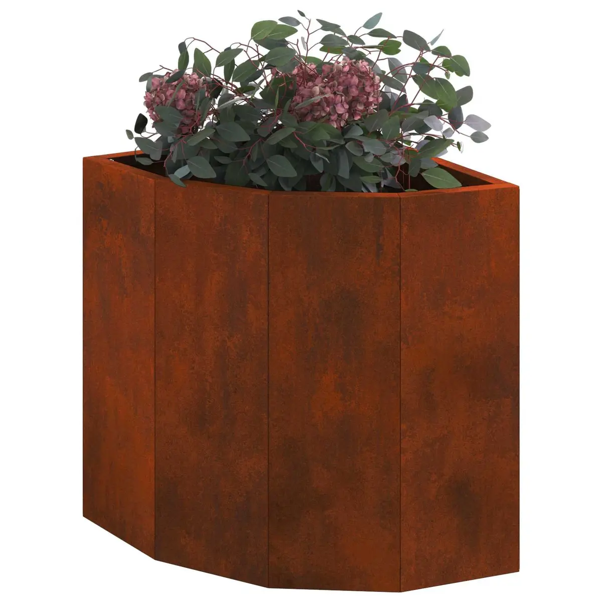 Corner Garden Planter Modern Design Outdoor Patio Space Saving Weathering Steel