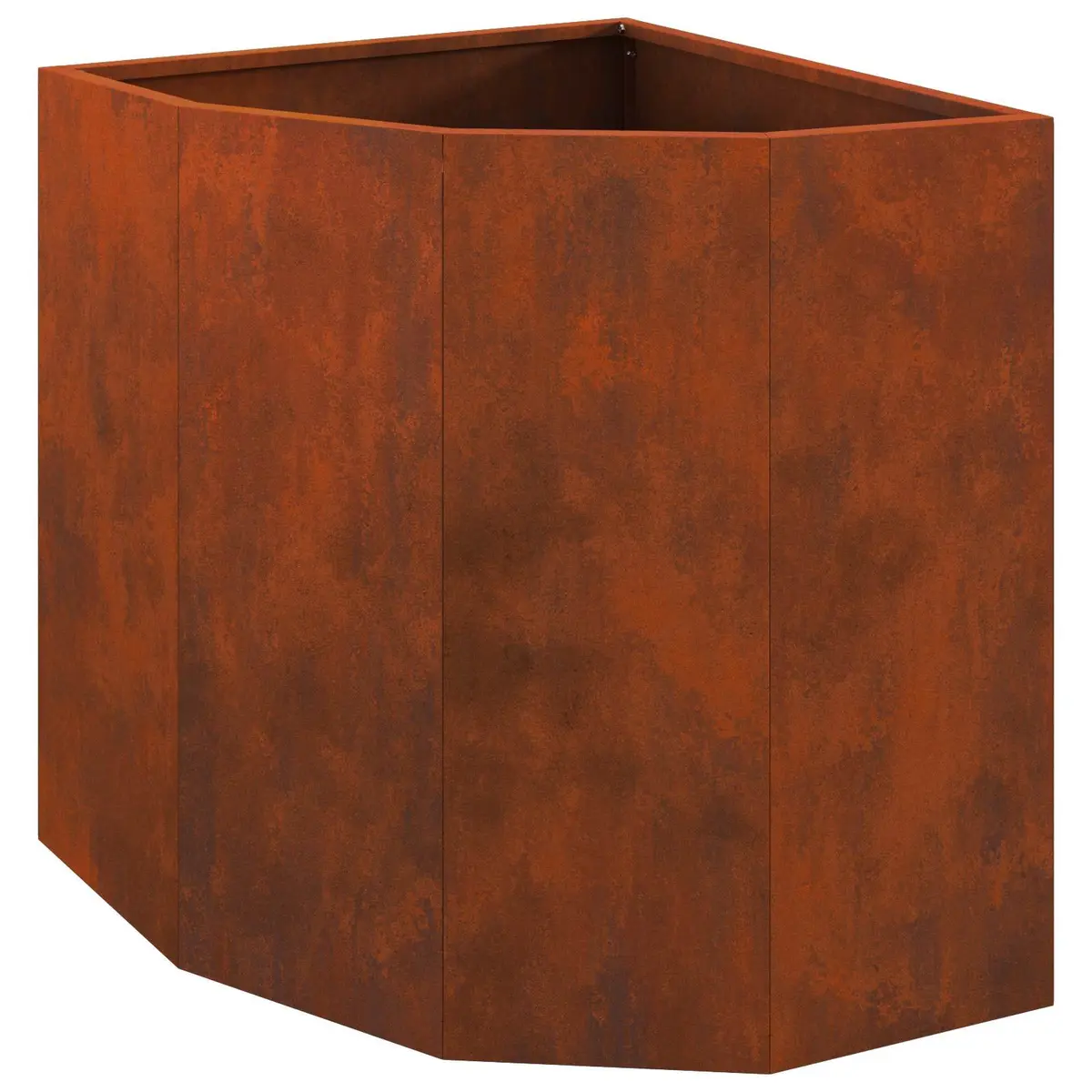 Corner Garden Planter 45x45x50cm Steel Outdoor Patio Pots Weathering Design