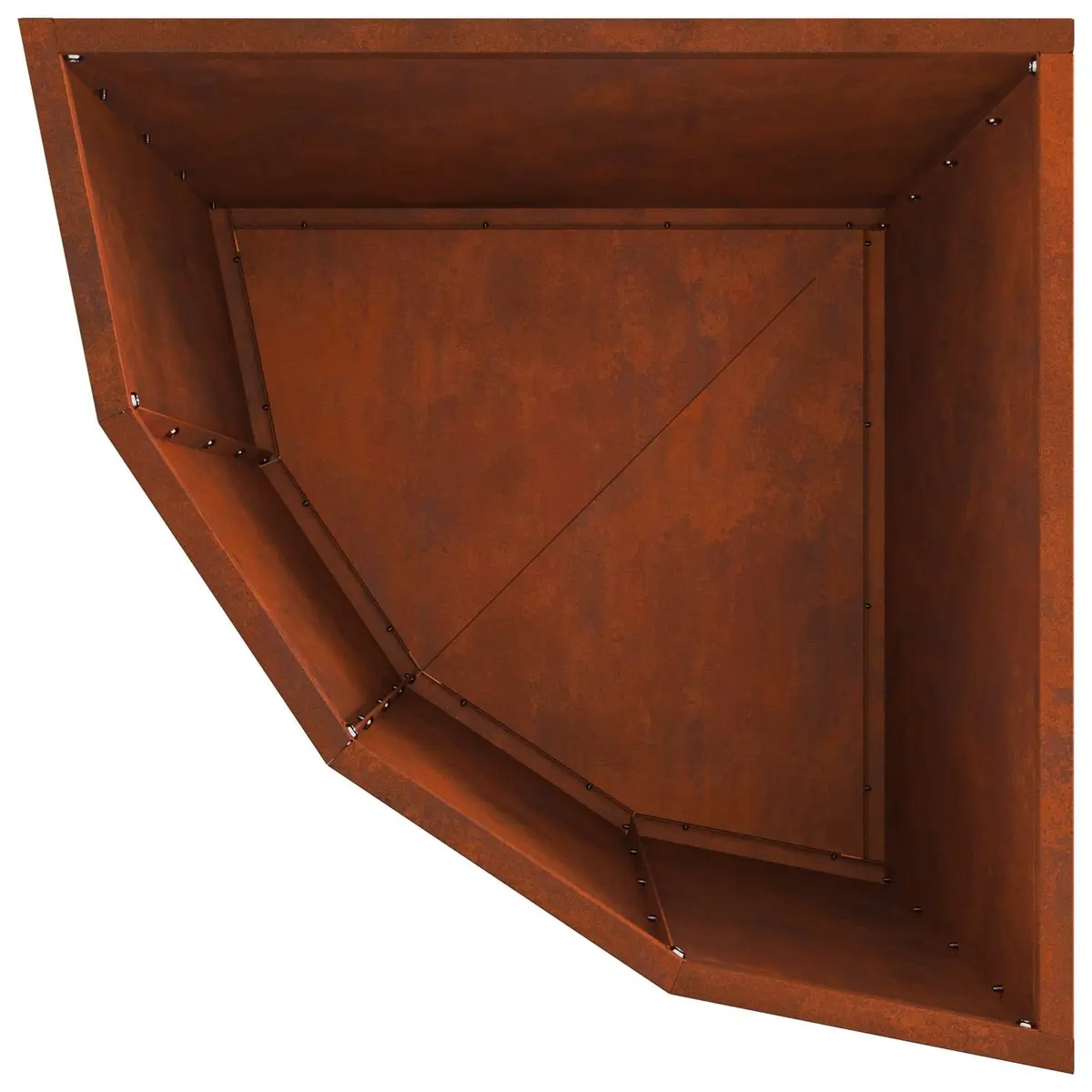 Corner Garden Planter 45x45x50cm Steel Outdoor Patio Pots Weathering Design