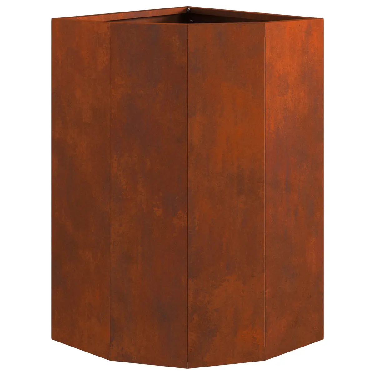 Corner Planter Steel Weathering 30x30x50cm Outdoor Patio