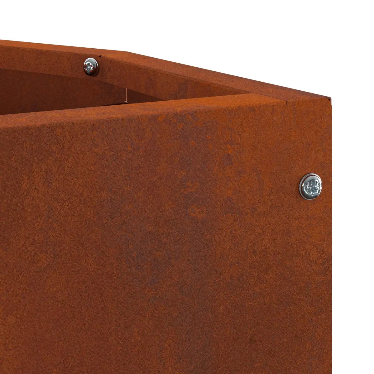 Corner Planter Steel Weathering 30x30x50cm Outdoor Patio