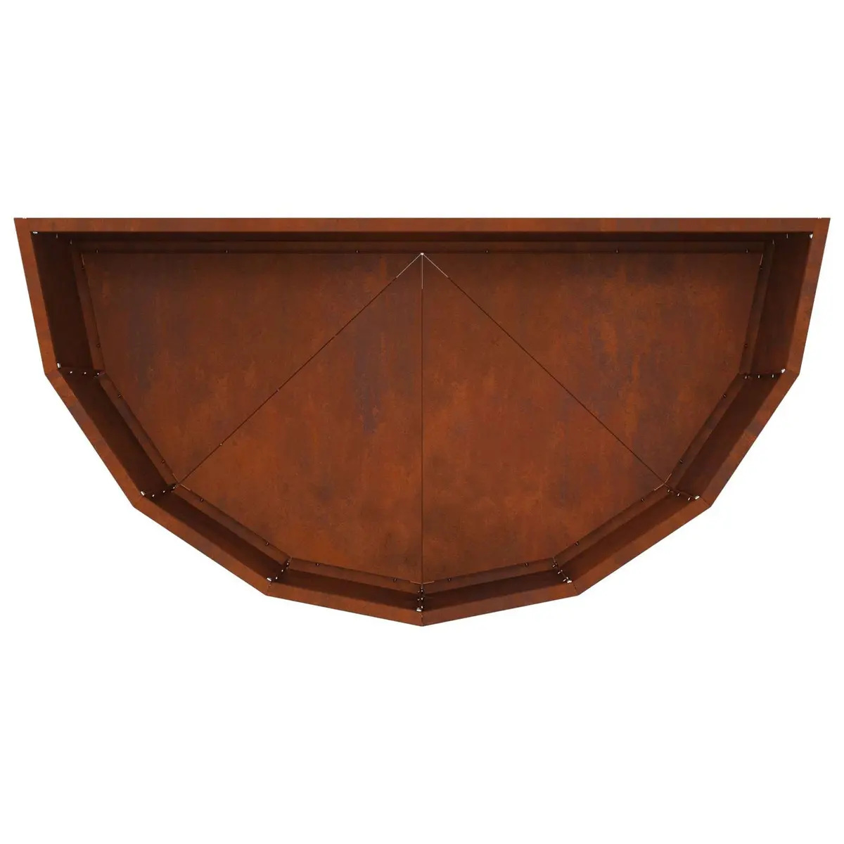 Half Round Garden Planter Outdoor Steel 90x45x35cm Weathering Design Terrace