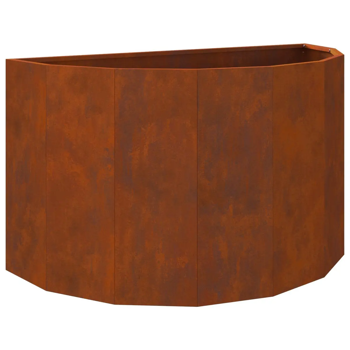 Garden Planter Half Round Shape Weathering Steel Brown 90x45x50cm
