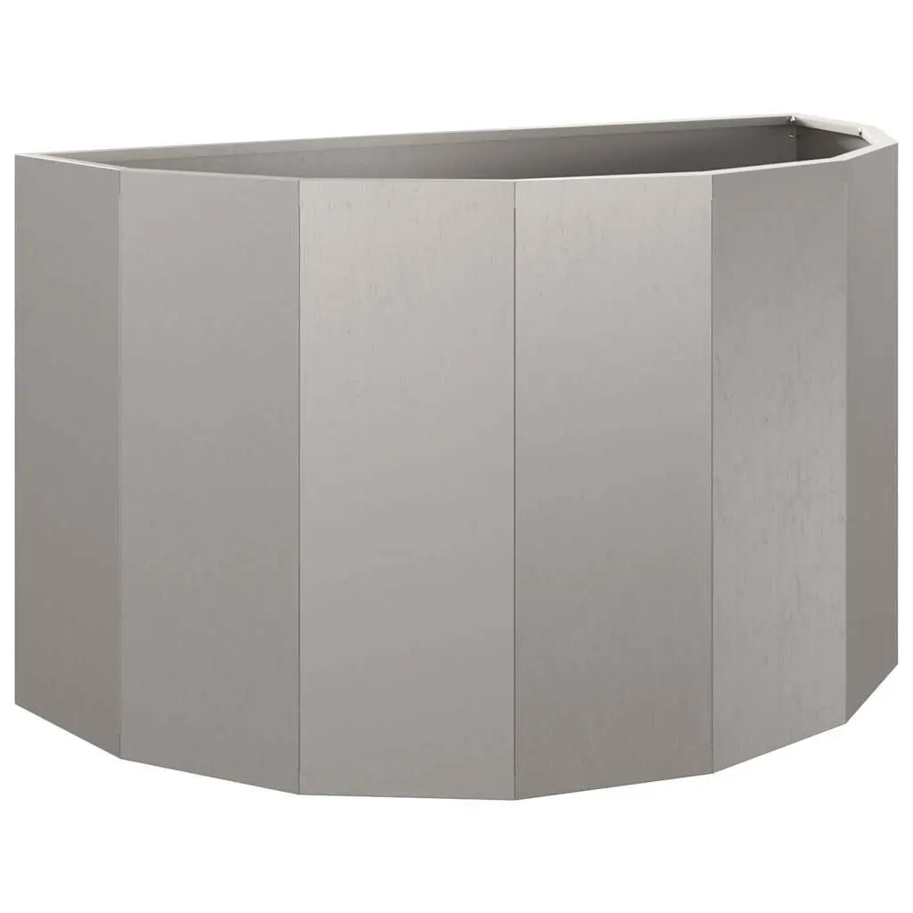 Garden Planter Half Round Shape Weathering Steel Brown 90x45x50cm