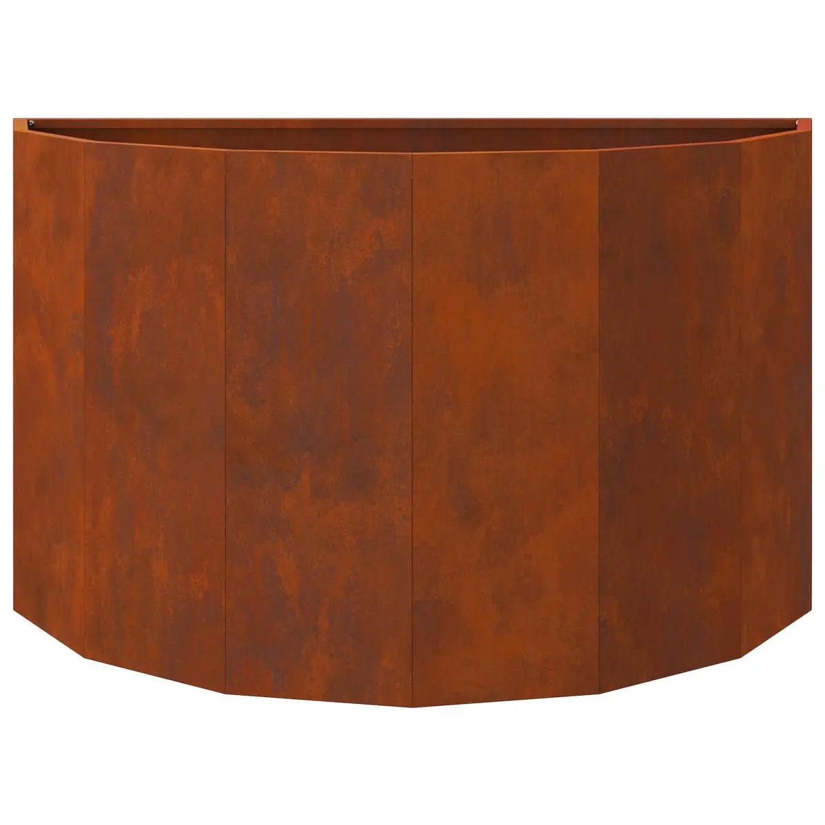 Garden Planter Half Round Shape Weathering Steel Brown 90x45x50cm