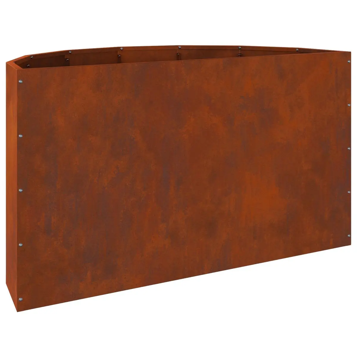 Garden Planter Half Round Shape Weathering Steel Brown 90x45x50cm