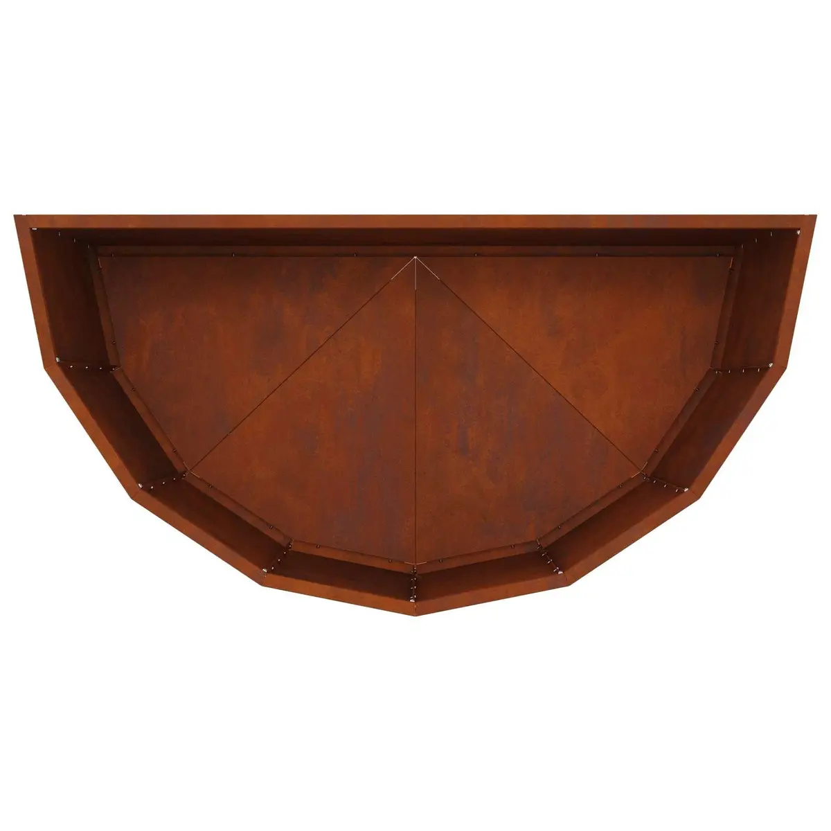 Garden Planter Half Round Shape Weathering Steel Brown 90x45x50cm