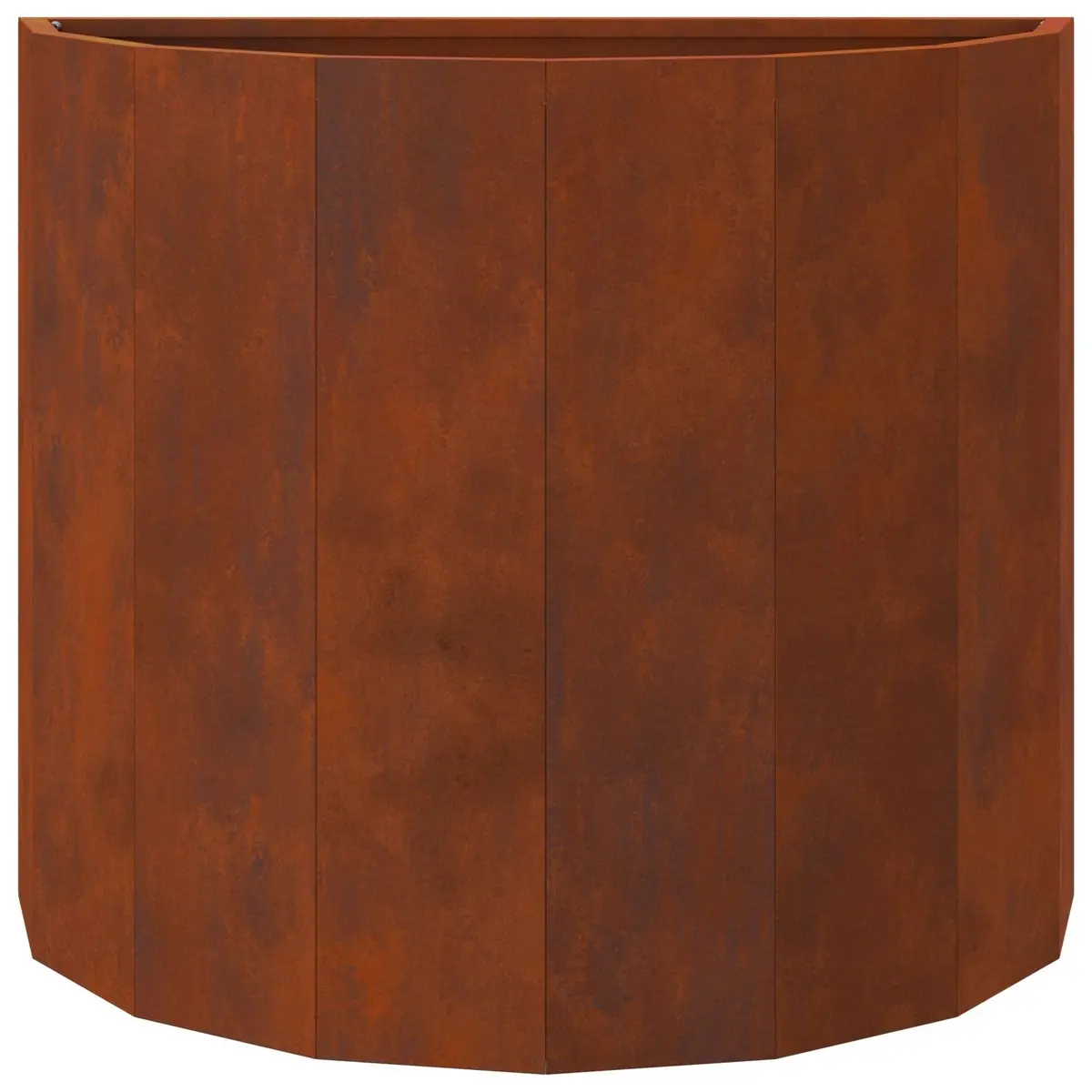 Half Round Garden Planter Outdoor Weathering Steel 60x30x50cm Brown Pot
