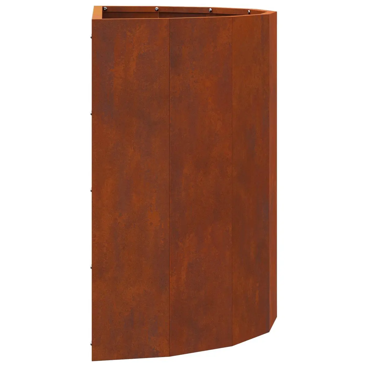 Half Round Garden Planter Outdoor Weathering Steel 60x30x50cm Brown Pot