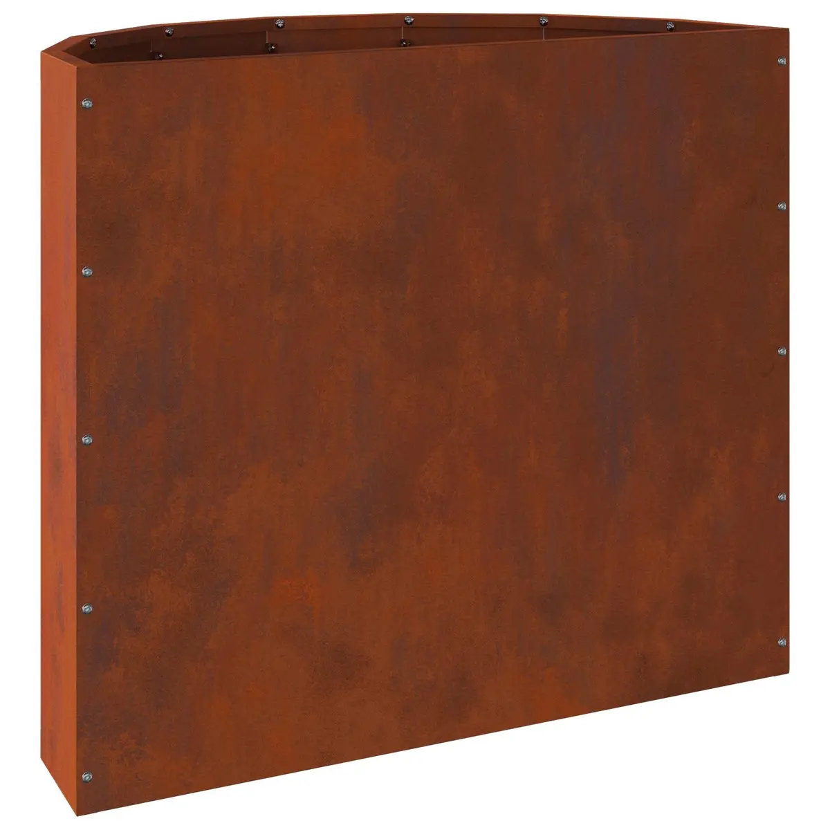 Half Round Garden Planter Outdoor Weathering Steel 60x30x50cm Brown Pot