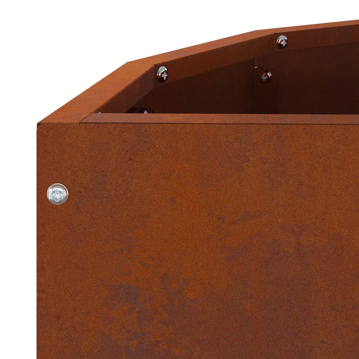 Half Round Garden Planter Outdoor Weathering Steel 60x30x50cm Brown Pot