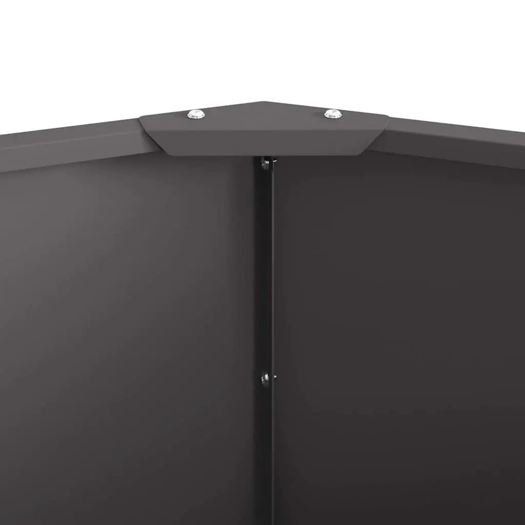 Round Steel Garden Planter Durable Black 120x120x35cm