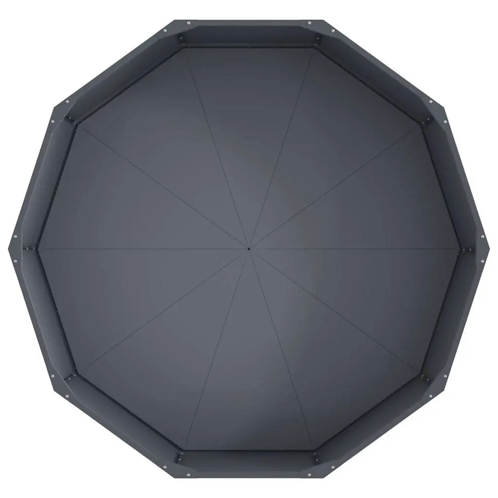 Round Garden Planter Steel Anthracite 120x120x35cm Outdoor Pot