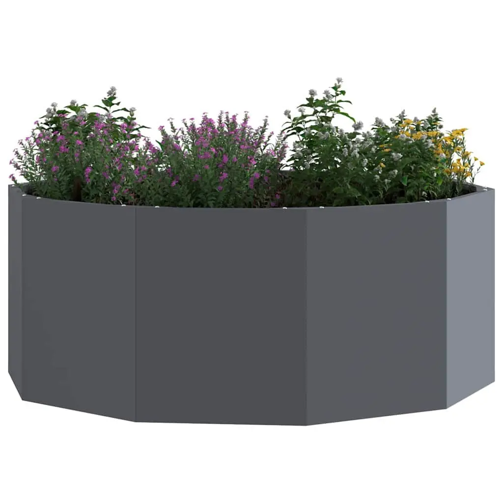 Steel Round Planter Anthracite 90x90x35cm Outdoor
