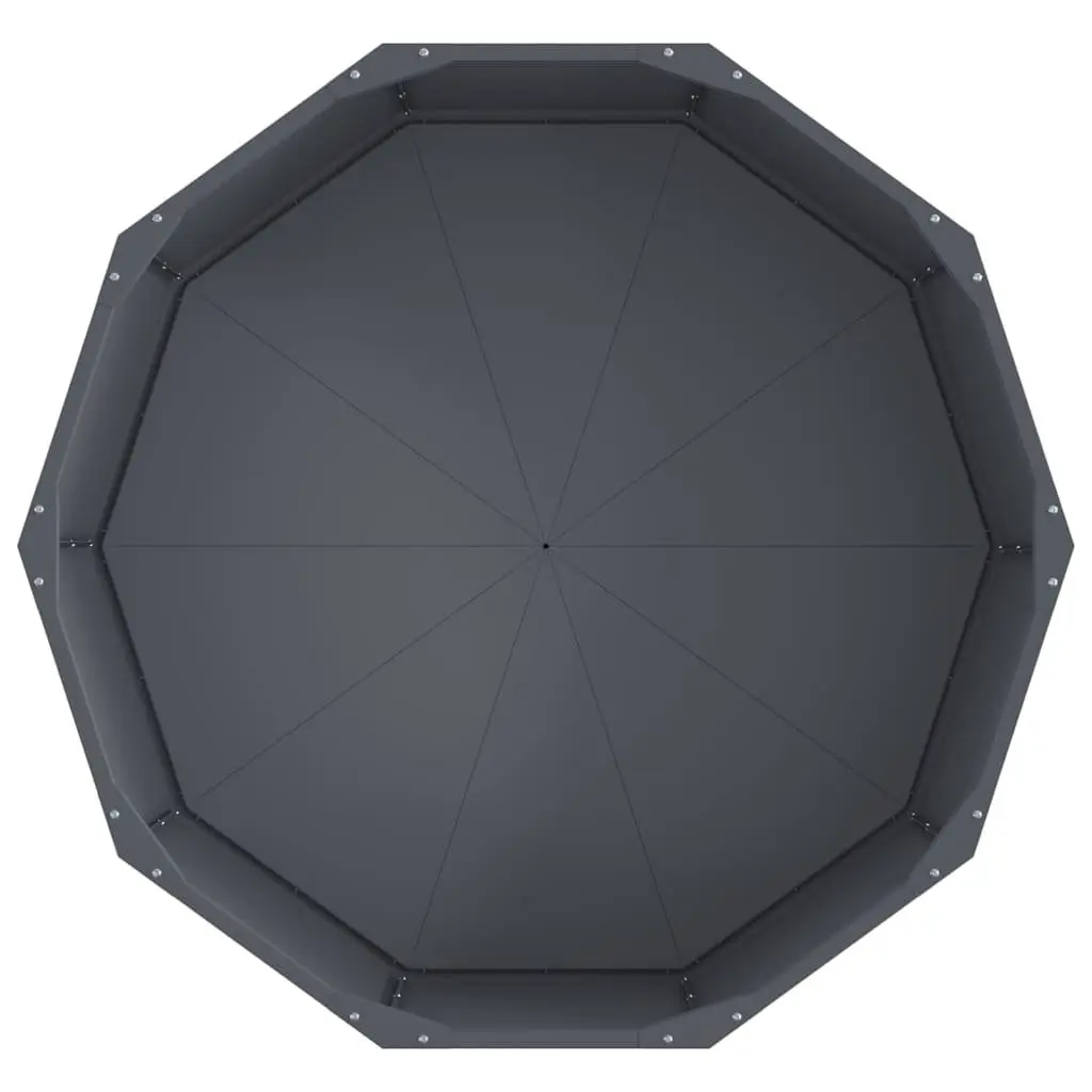 Steel Round Planter Anthracite 90x90x35cm Outdoor