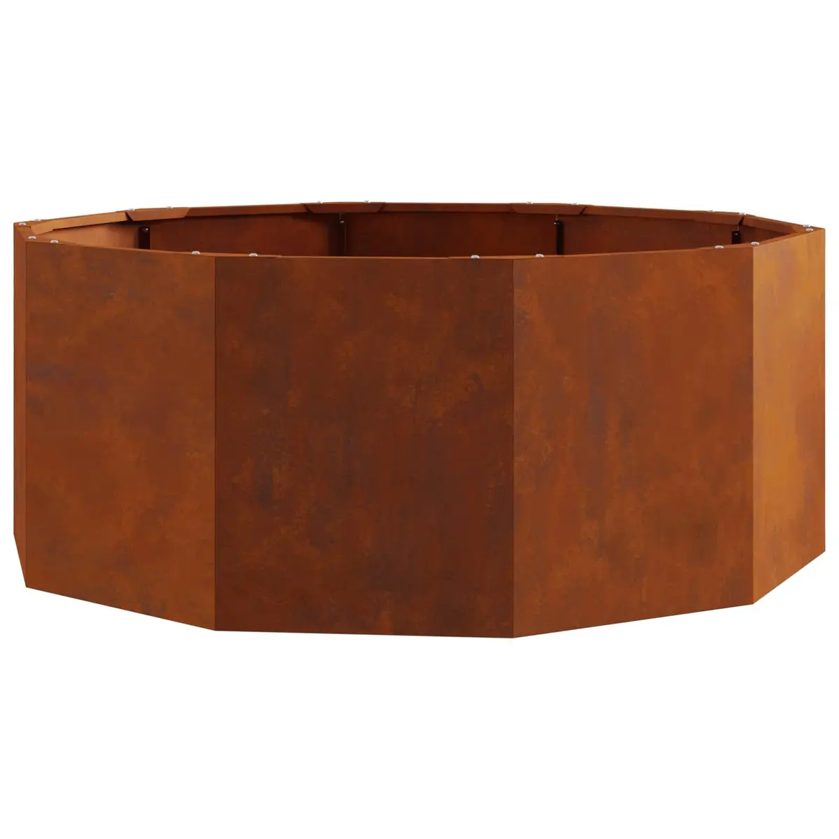 Round Garden Planter Steel Outdoor 90x90x35cm Brown