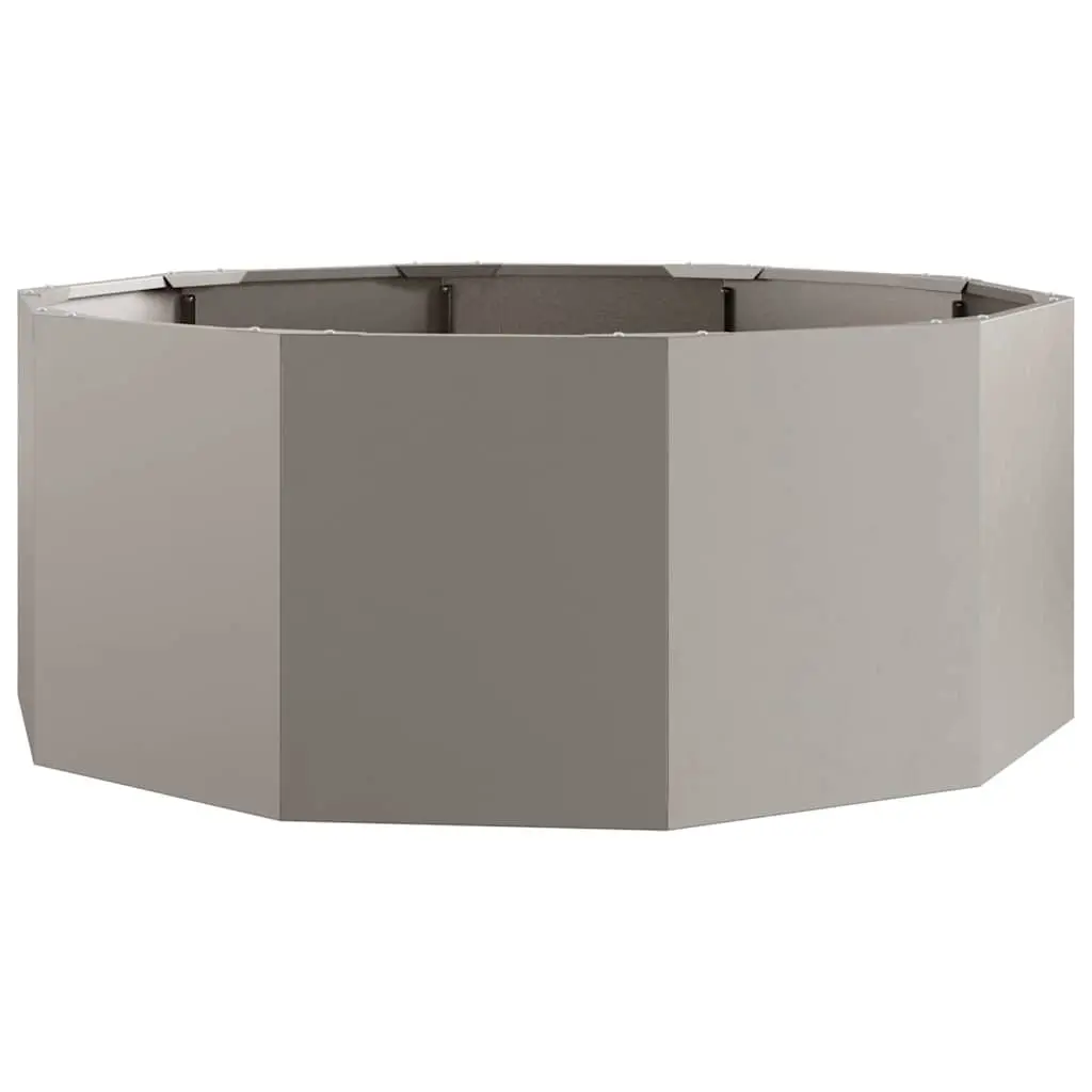 Round Garden Planter Steel Outdoor 90x90x35cm Brown