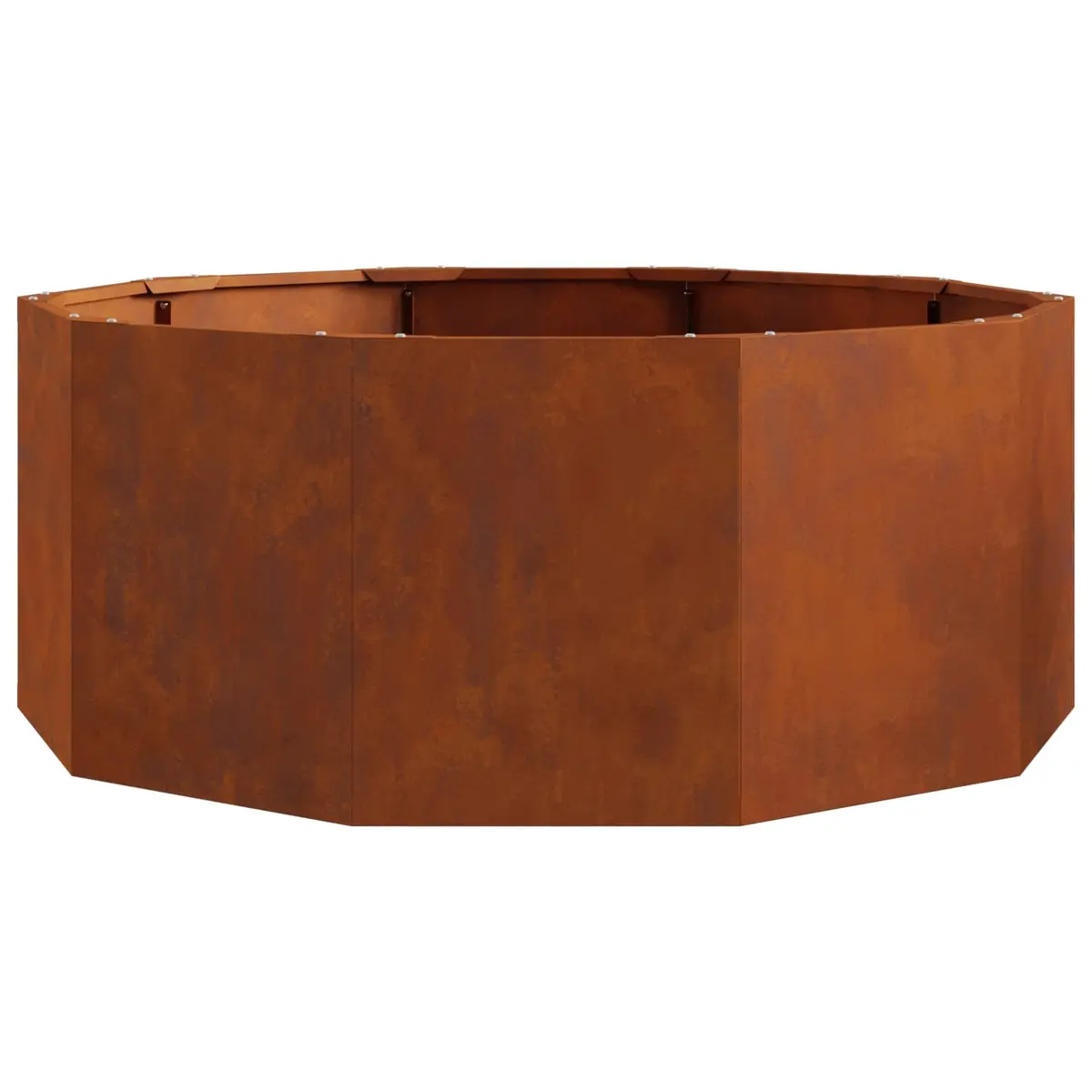 Round Garden Planter Steel Outdoor 90x90x35cm Brown