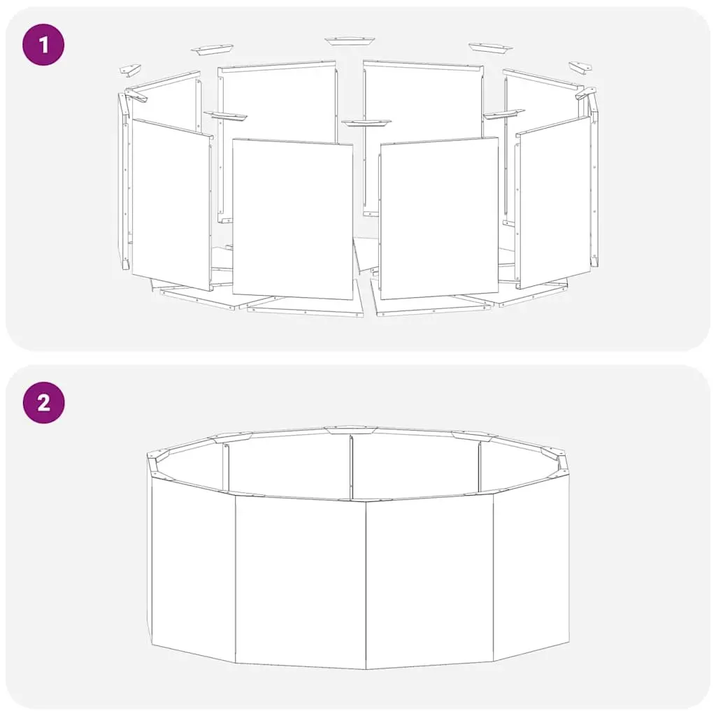 Round Garden Planter Steel Outdoor 90x90x35cm Brown