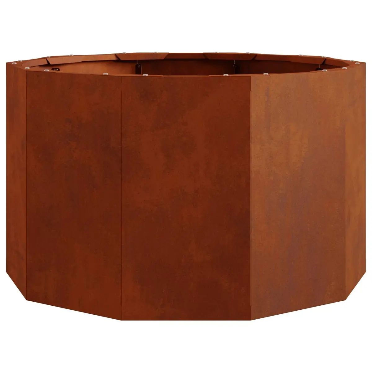 Steel Outdoor Round Planter Garden Pot Brown 60x60x35cm
