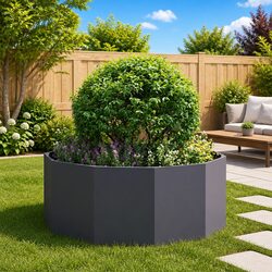 Create Your Oasis with a Round Black Steel Planter