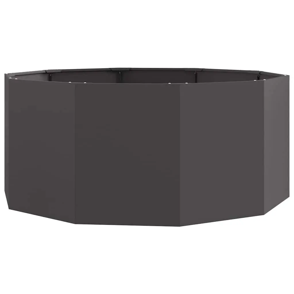 Round Garden Planter Steel Black 120x120x50cm Outdoor