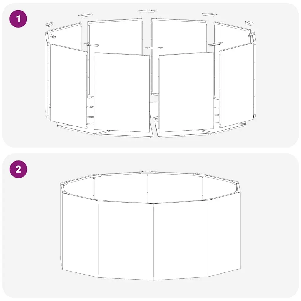 Round Garden Planter Steel Black 120x120x50cm Outdoor