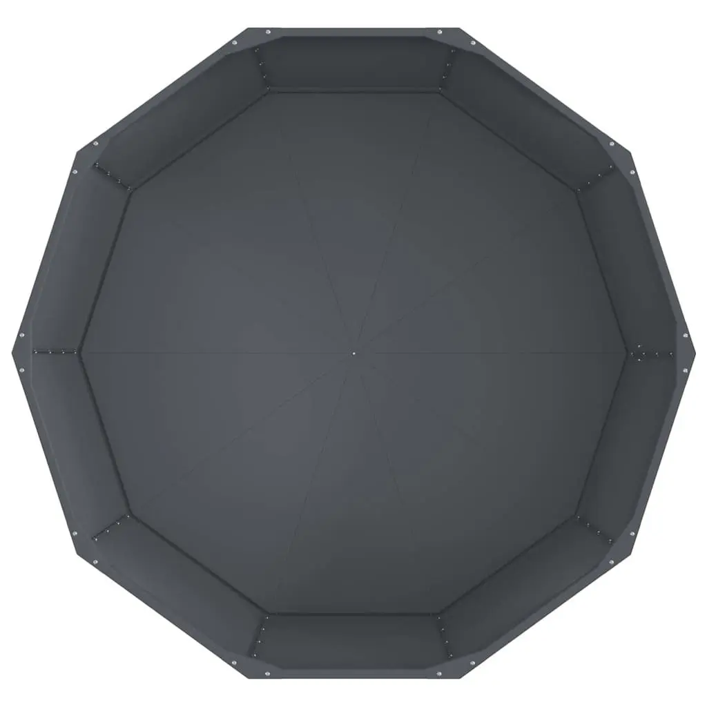 Round Garden Planter Anthracite Steel 120x120x50cm Outdoor Pot