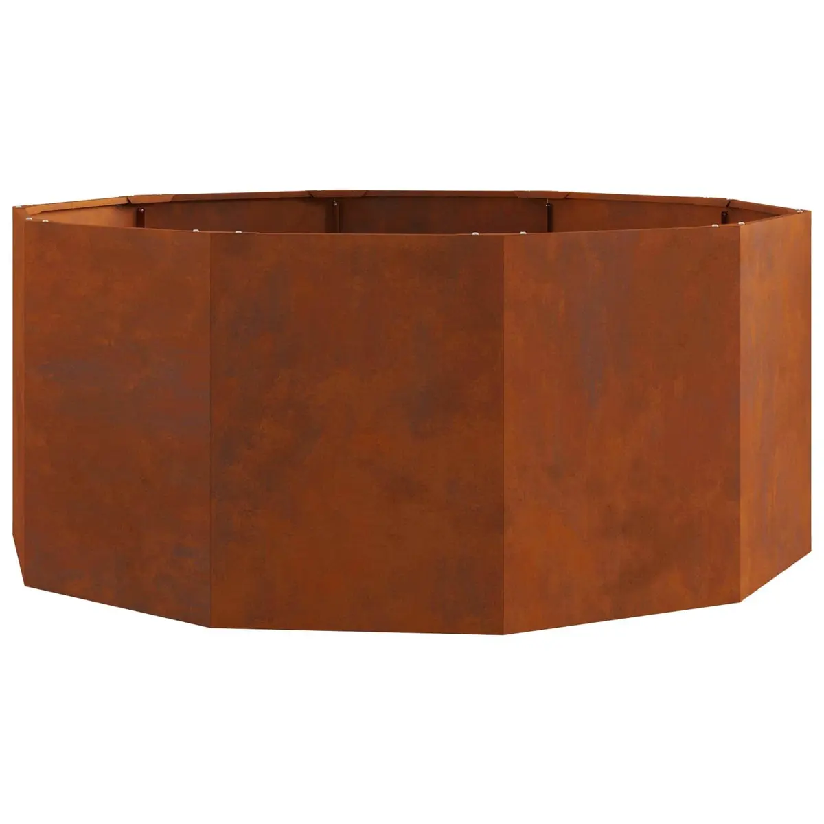 Steel Round Planter 120cm Outdoor Garden Decor Weather Resistant Brown