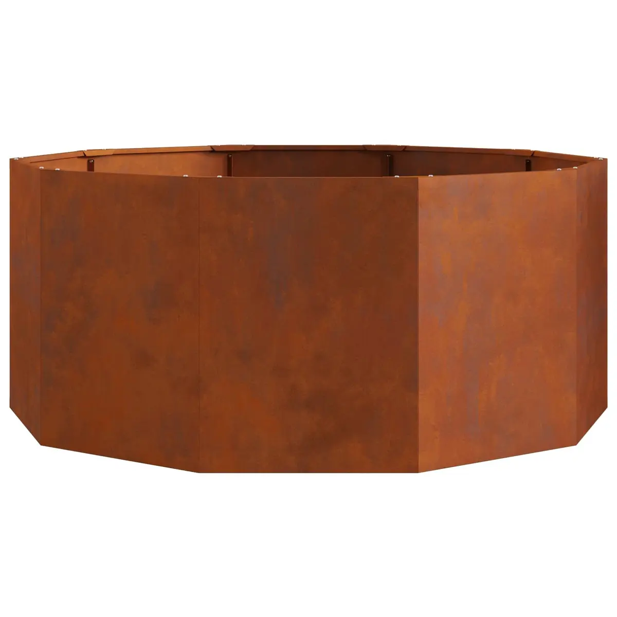 Steel Round Planter 120cm Outdoor Garden Decor Weather Resistant Brown