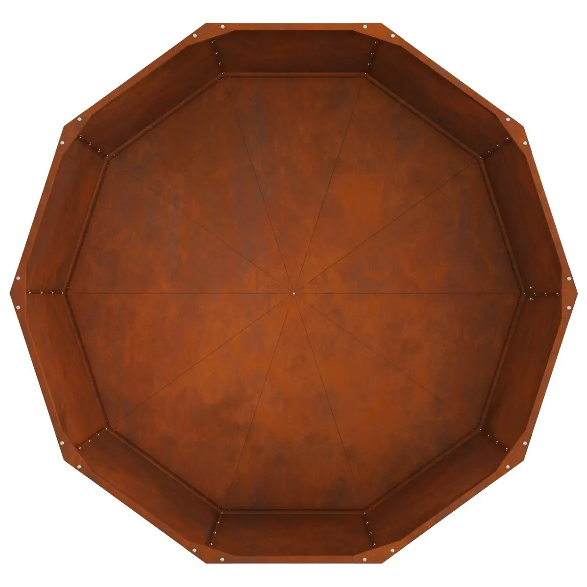 Steel Round Planter 120cm Outdoor Garden Decor Weather Resistant Brown