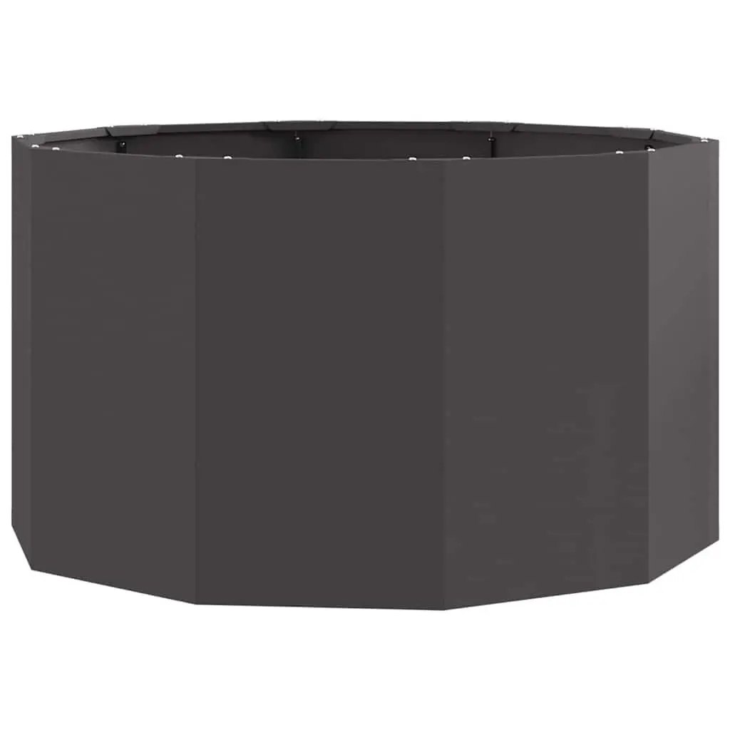 Round Steel Garden Planter Black 90x90x50cm Outdoor Pot Container