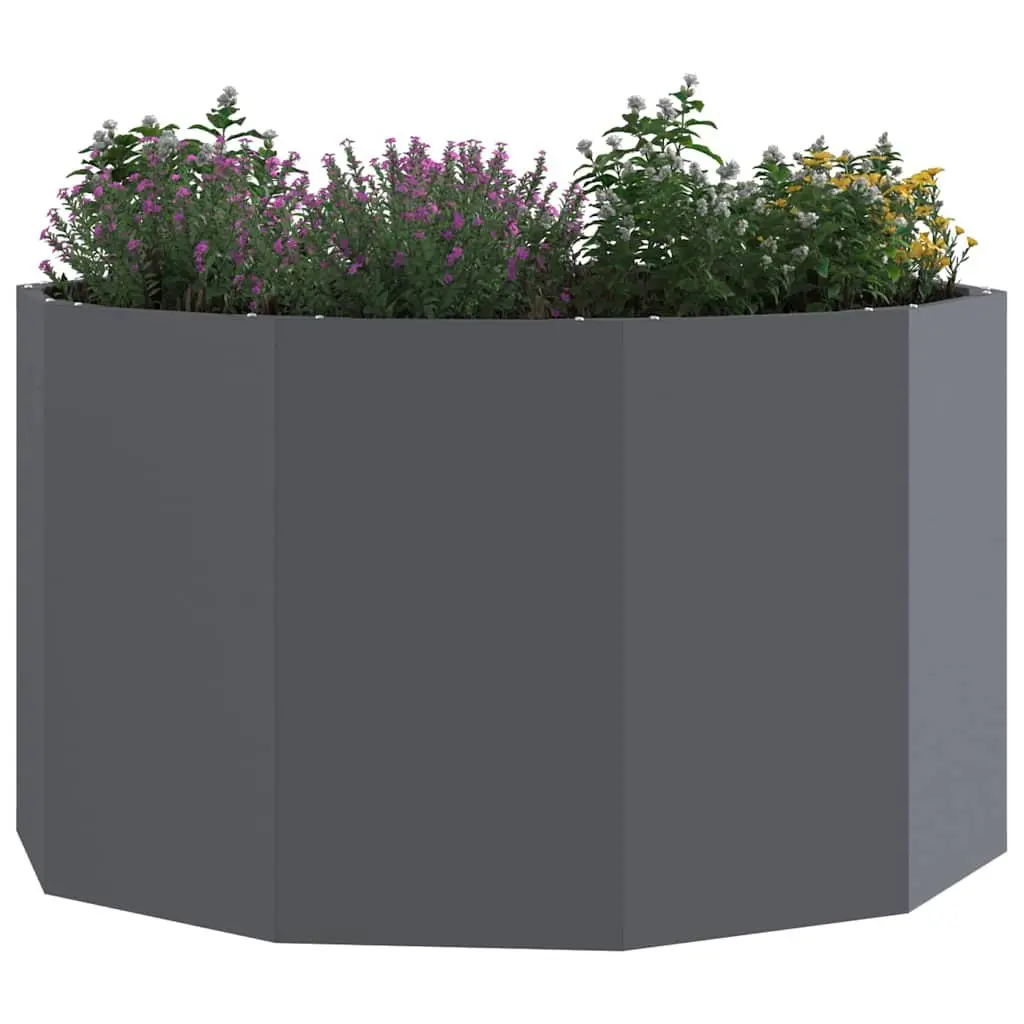 Round Steel Garden Planter Anthracite 90x90x50cm