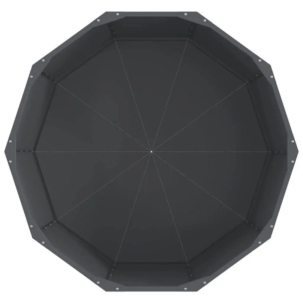 Round Steel Garden Planter Anthracite 90x90x50cm