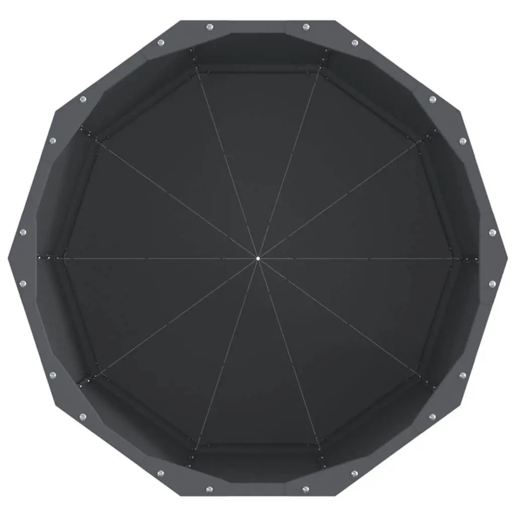 Round Garden Planter Anthracite 60x60x50cm Steel Outdoor Pots Container