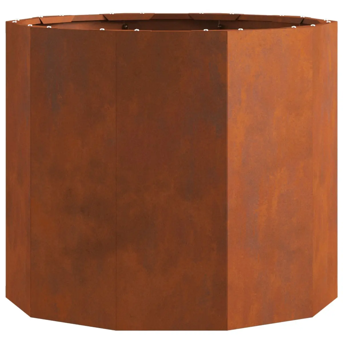 Round Garden Planter Steel Outdoor Weathered 60x60x50cm