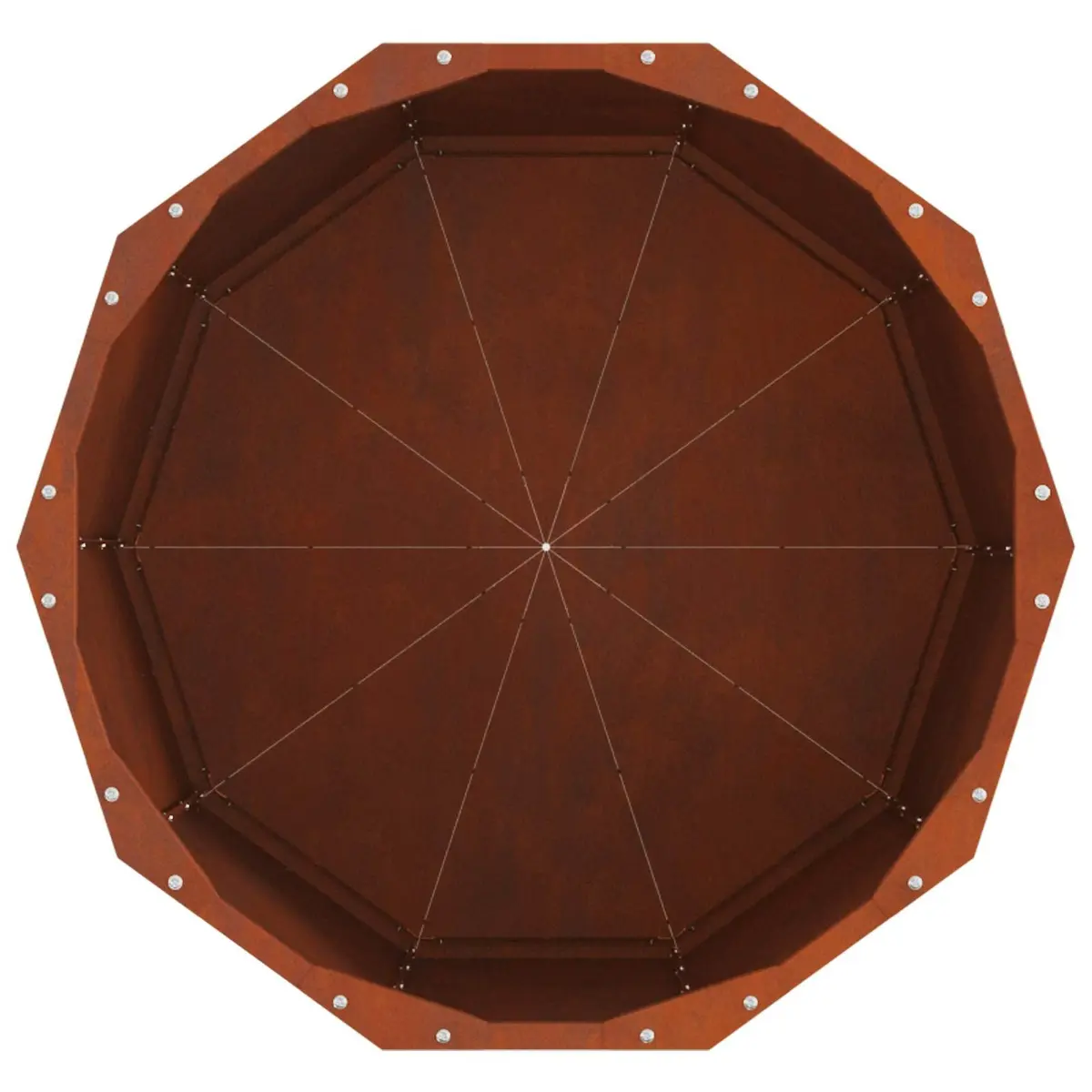 Round Garden Planter Steel Outdoor Weathered 60x60x50cm