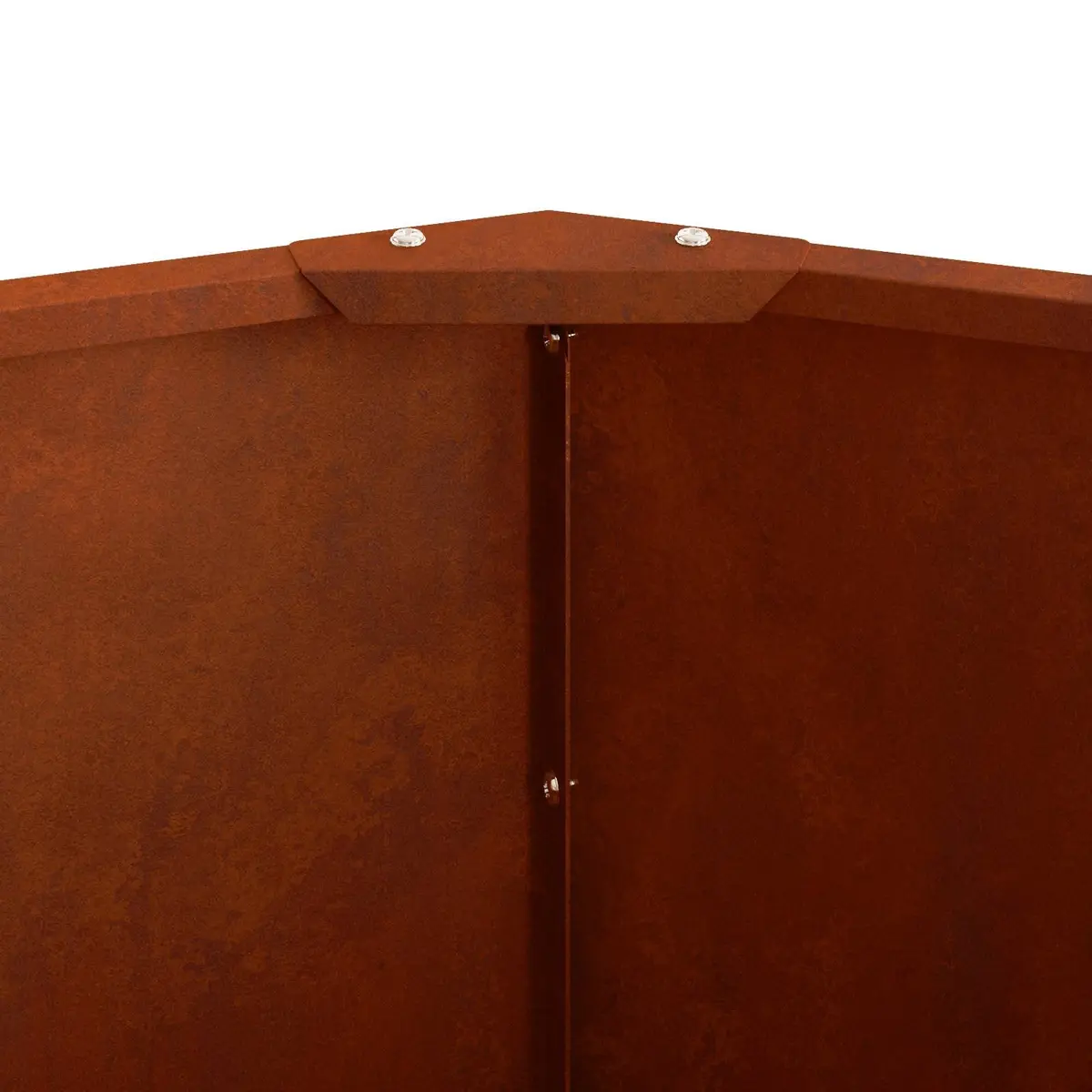 Round Garden Planter Steel Outdoor Weathered 60x60x50cm