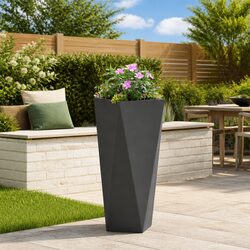 User-Friendly Steel Garden Planter Box 30x30x75cm Black