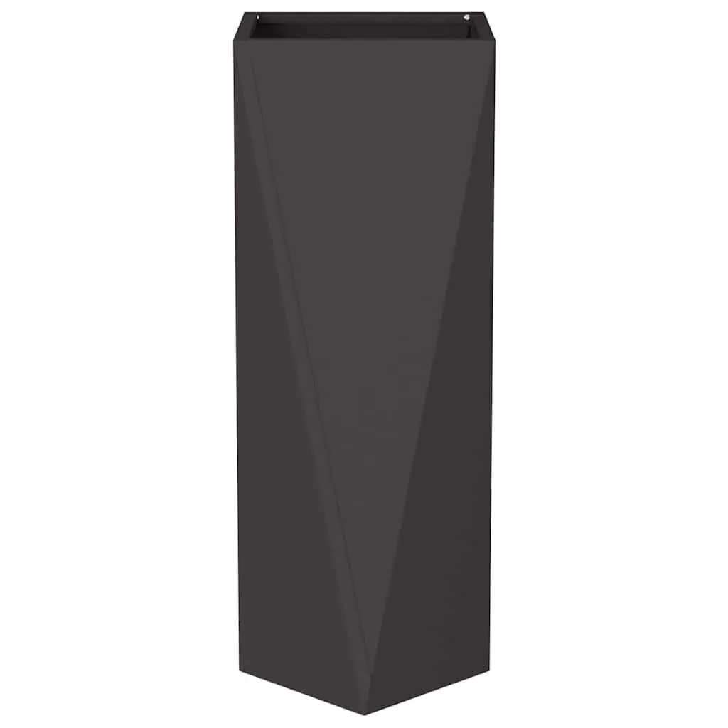 Tall Rectangular Steel Planter Box Outdoor 30x30x75cm Black