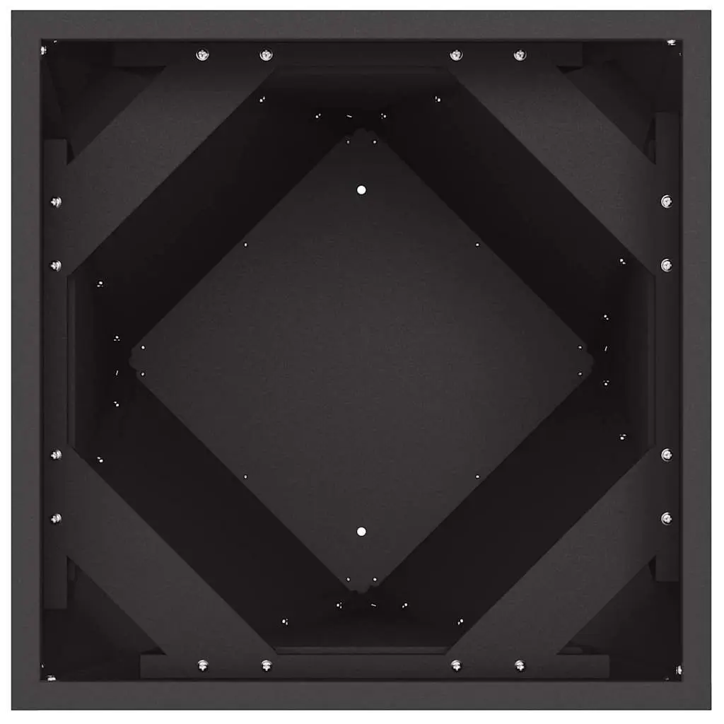 Steel Planter Box Rectangular 30 x 30 x 75 cm Black Outdoor 2 Piece Set